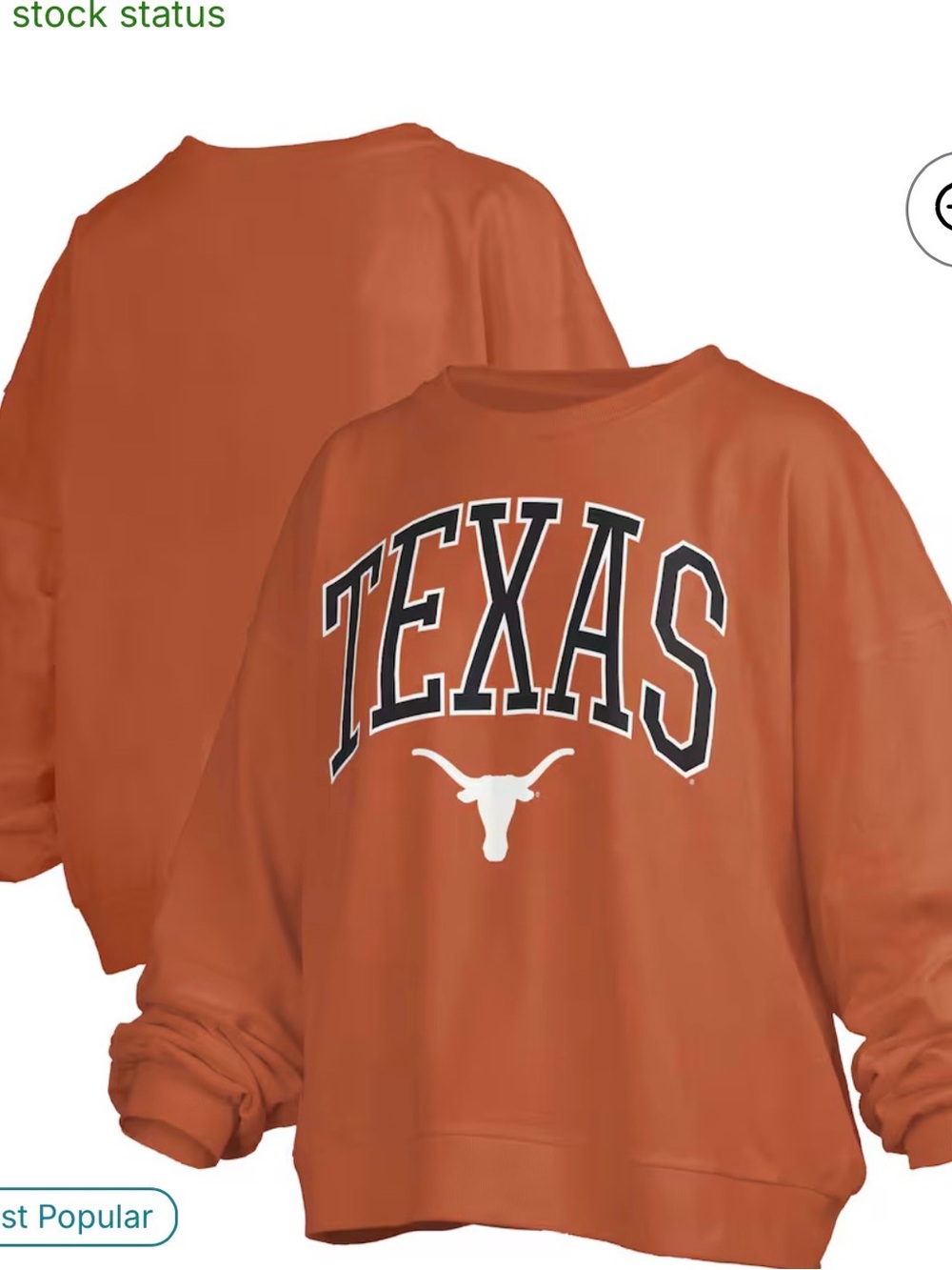 Pressbox Orange Texas Crewneck Sweatshirt